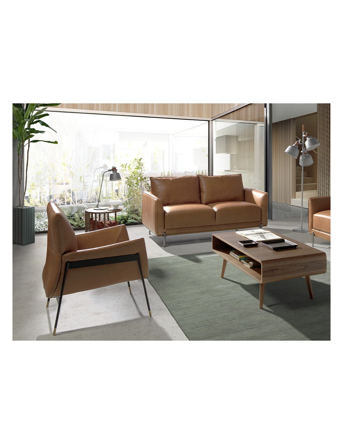 Lámpara de sobremesa acero gris y detalles bronce