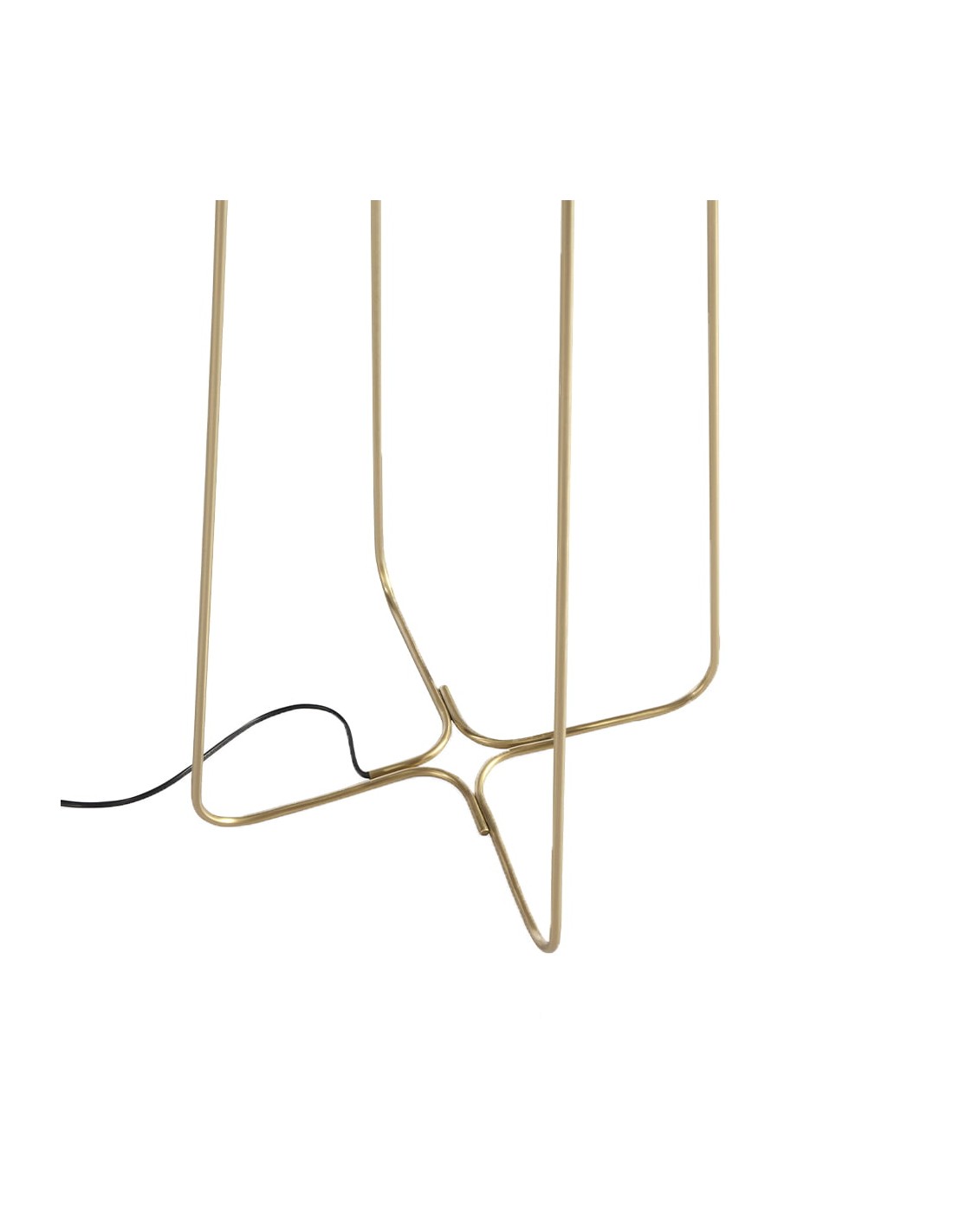 Lámpara de pie acero dorado y cristal blanco