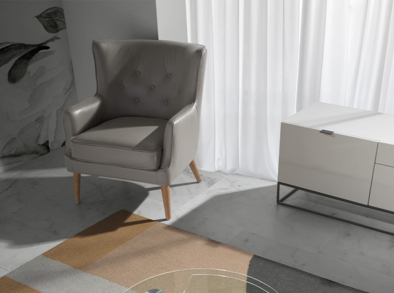 Sillón Chester piel gris oscuro