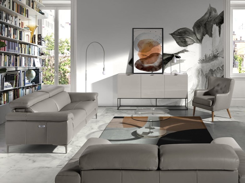 Sillón Chester piel gris oscuro