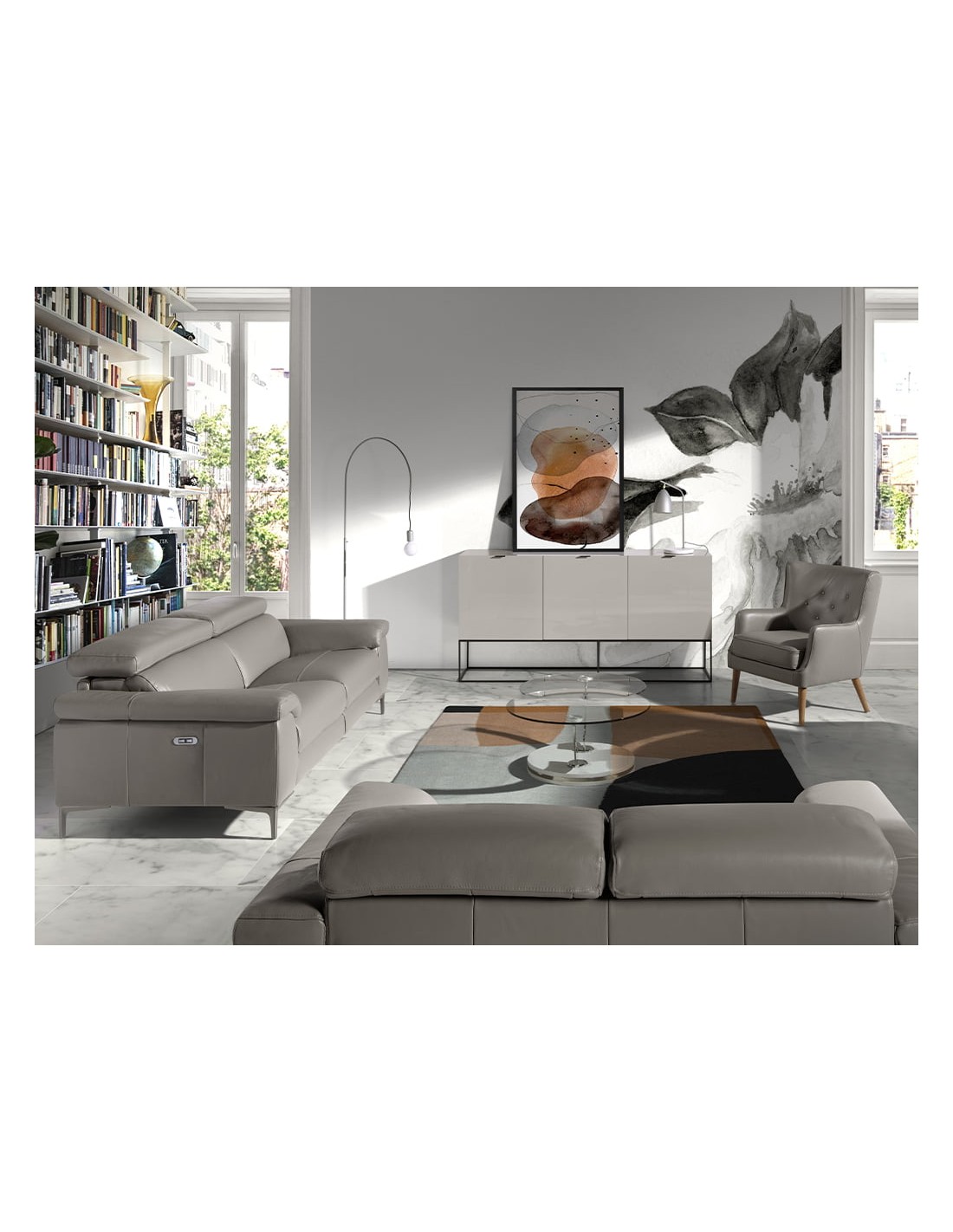 Sillón Chester piel gris oscuro