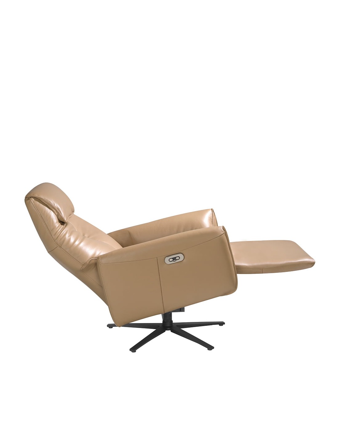 Sillón relax giratorio piel arena