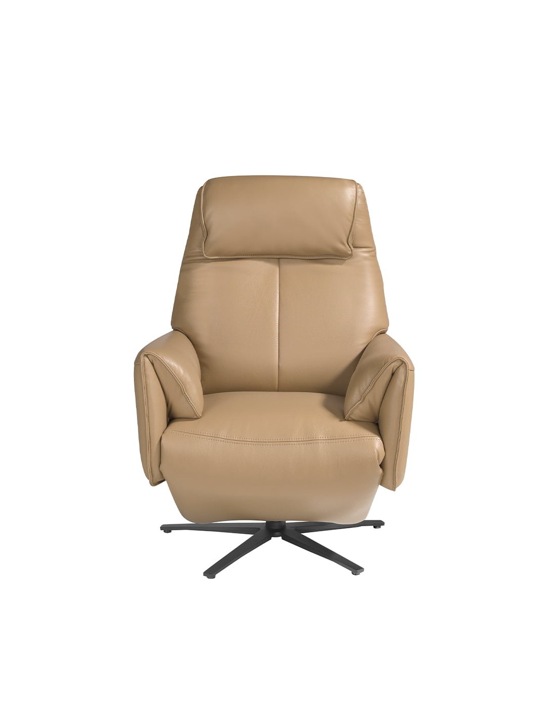 Sillón relax giratorio piel arena