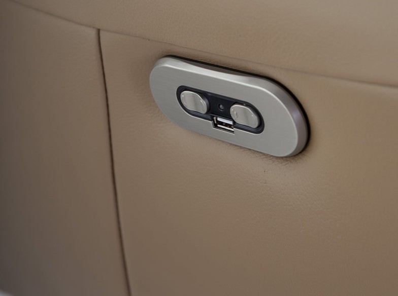 Sillón relax giratorio piel arena