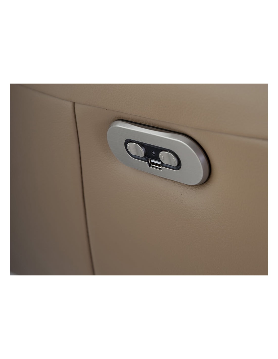 Sillón relax giratorio piel arena