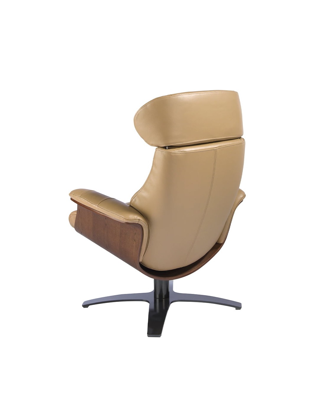 Sillón giratorio reclinable piel arena