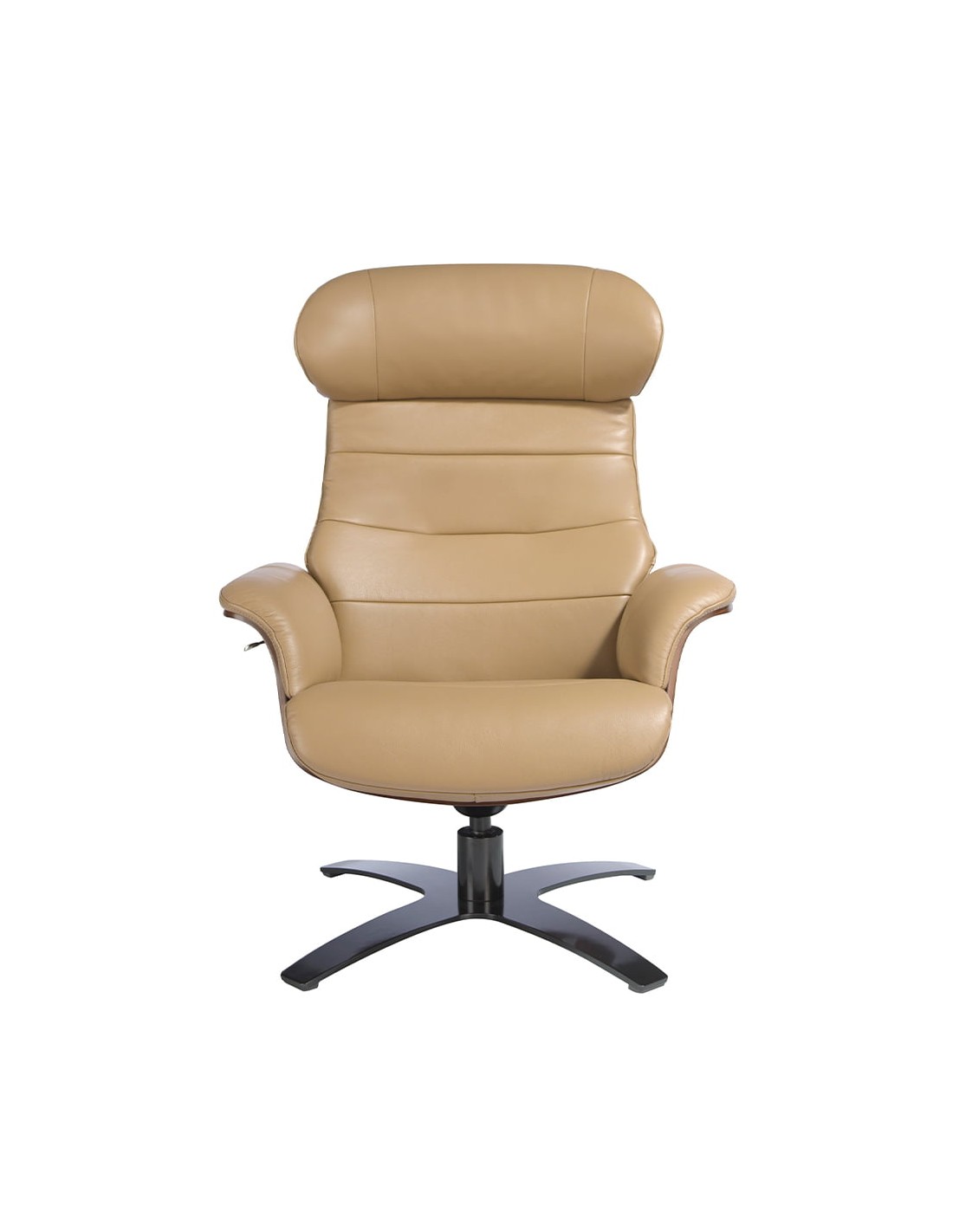 Sillón giratorio reclinable piel arena