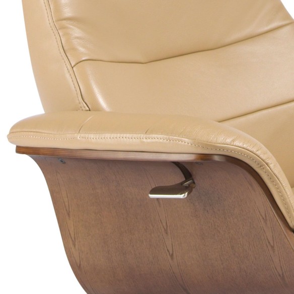 Sillón giratorio reclinable piel arena