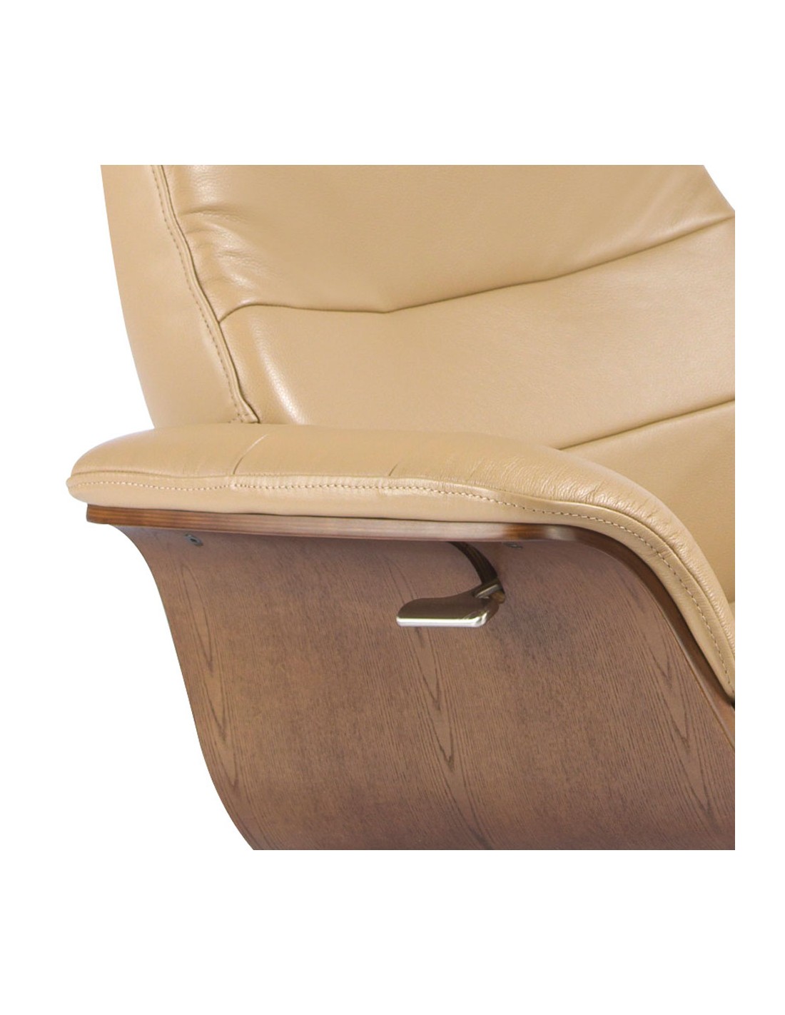 Sillón giratorio reclinable piel arena