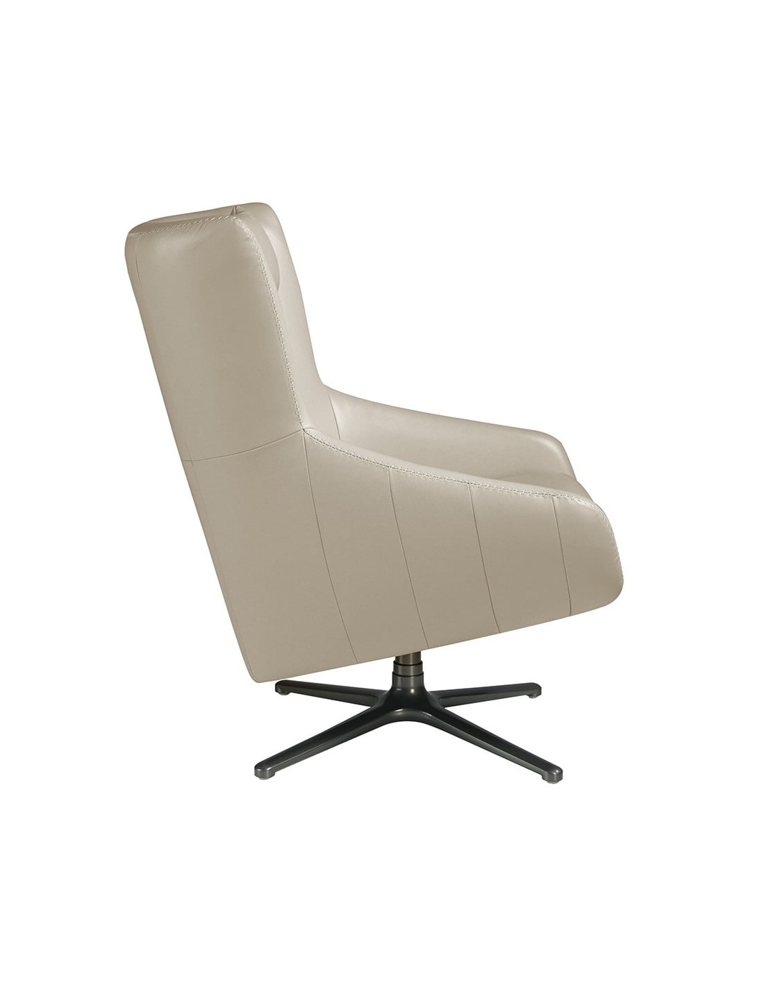Sillón giratorio piel gris taupe