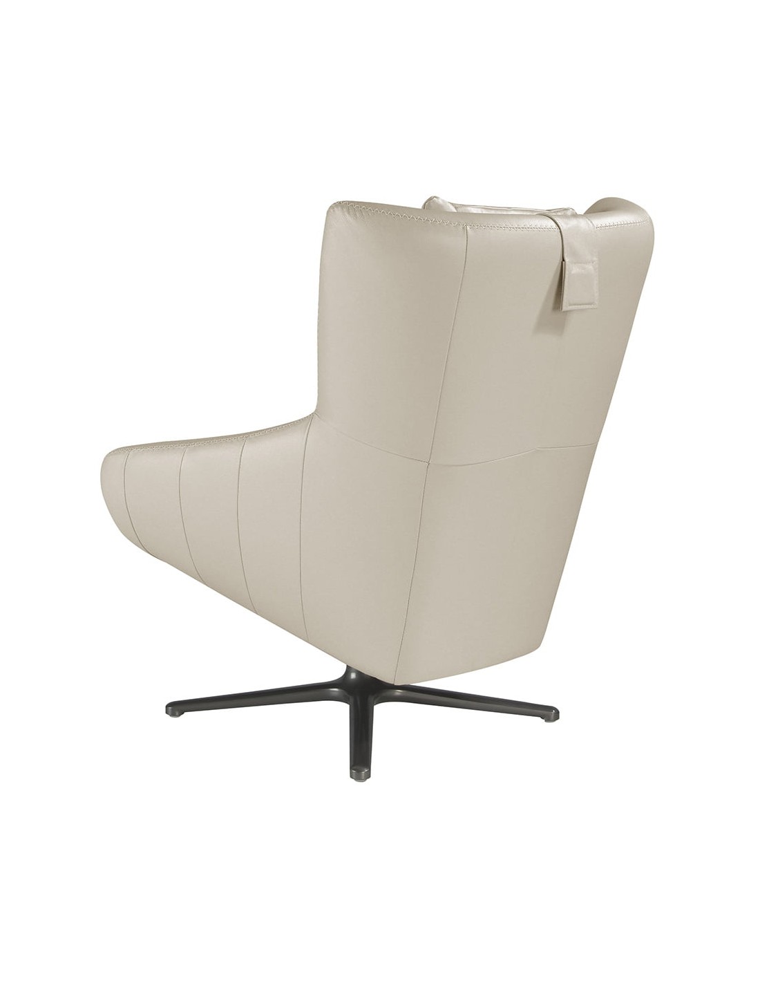 Sillón giratorio piel gris taupe