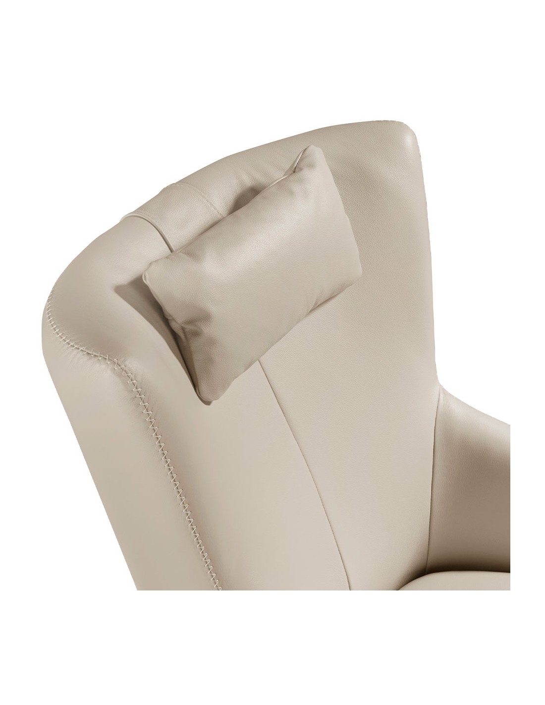 Sillón giratorio piel gris taupe