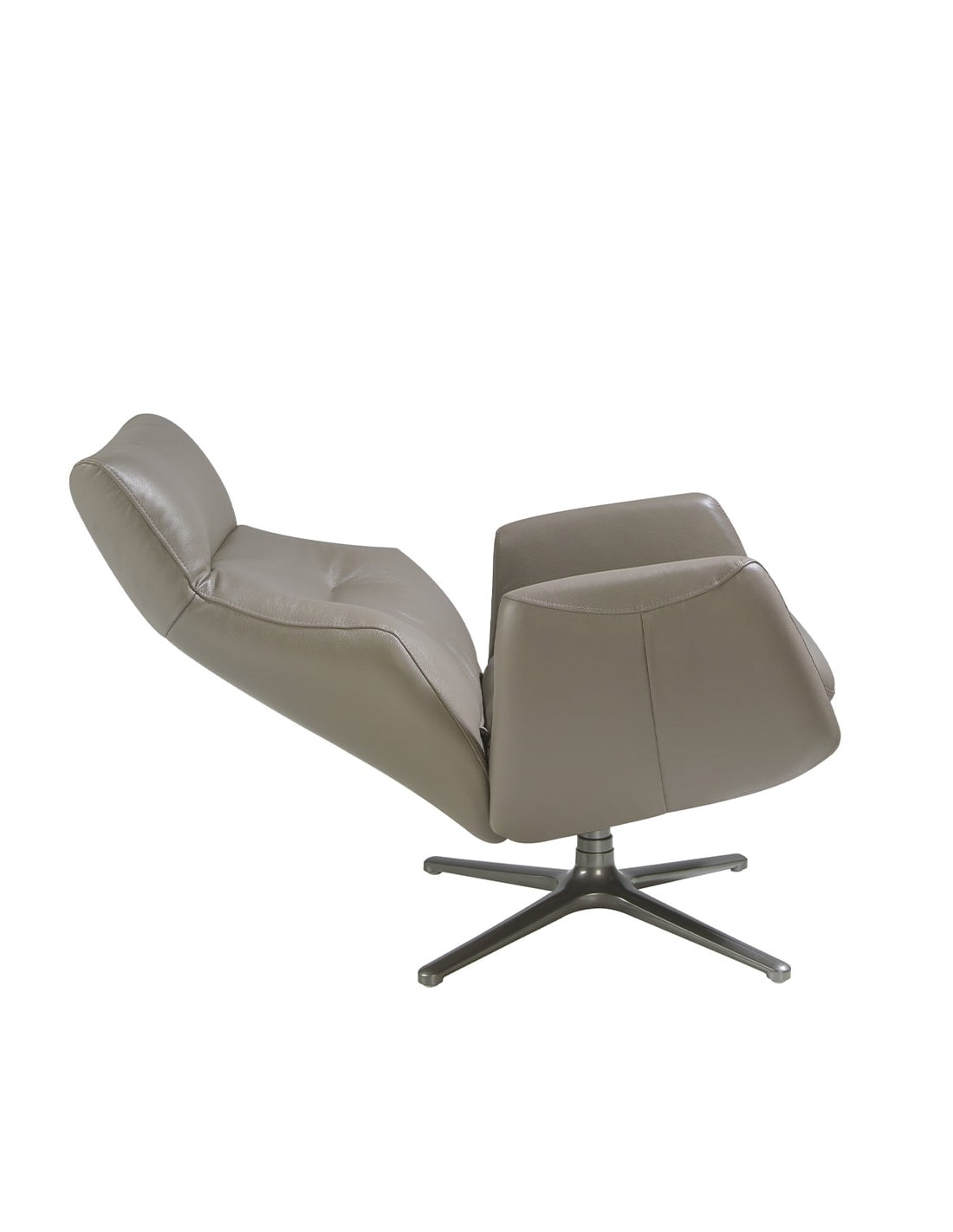 Sillón giratorio reclinable piel gris oscuro