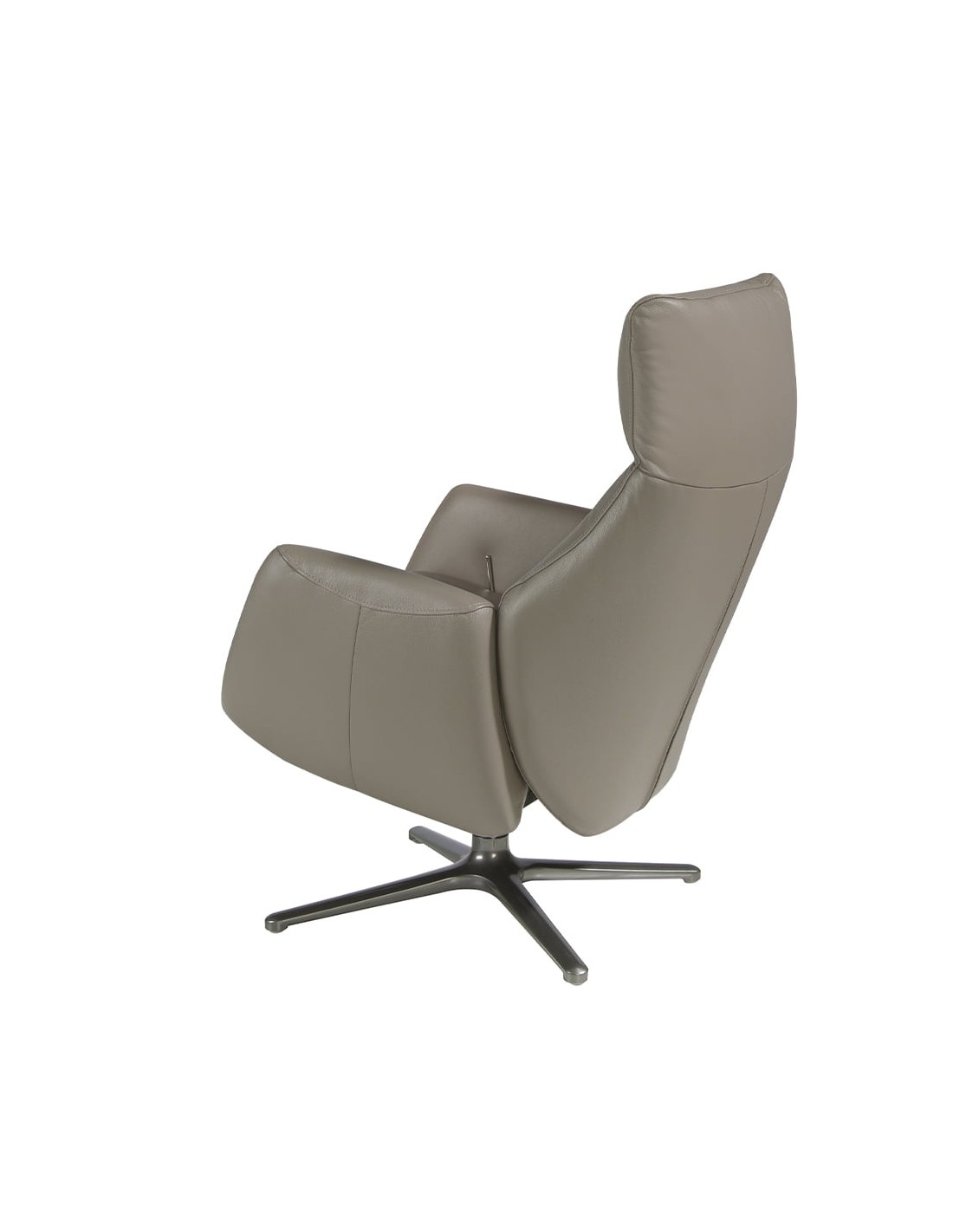 Sillón giratorio reclinable piel gris oscuro