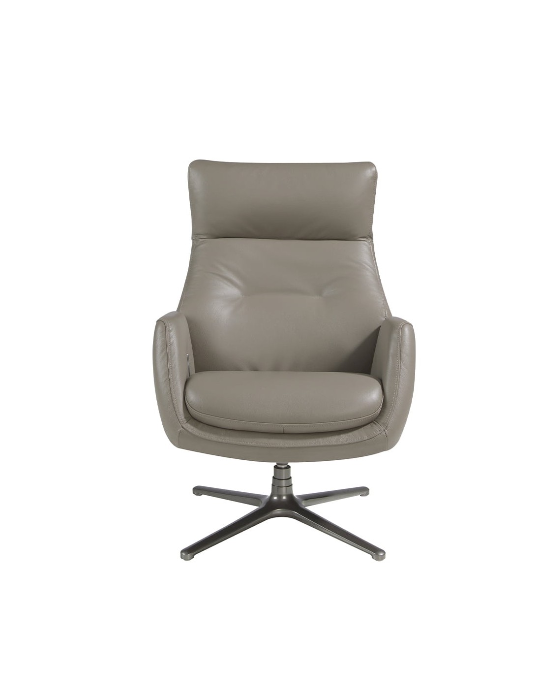 Sillón giratorio reclinable piel gris oscuro