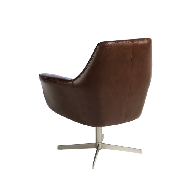 Sillón giratorio piel marrón