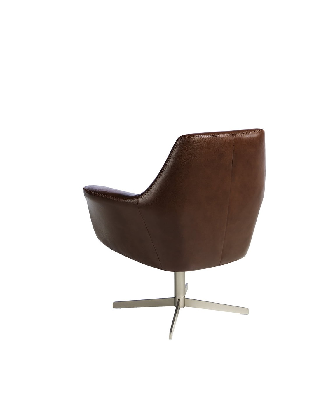 Sillón giratorio piel marrón