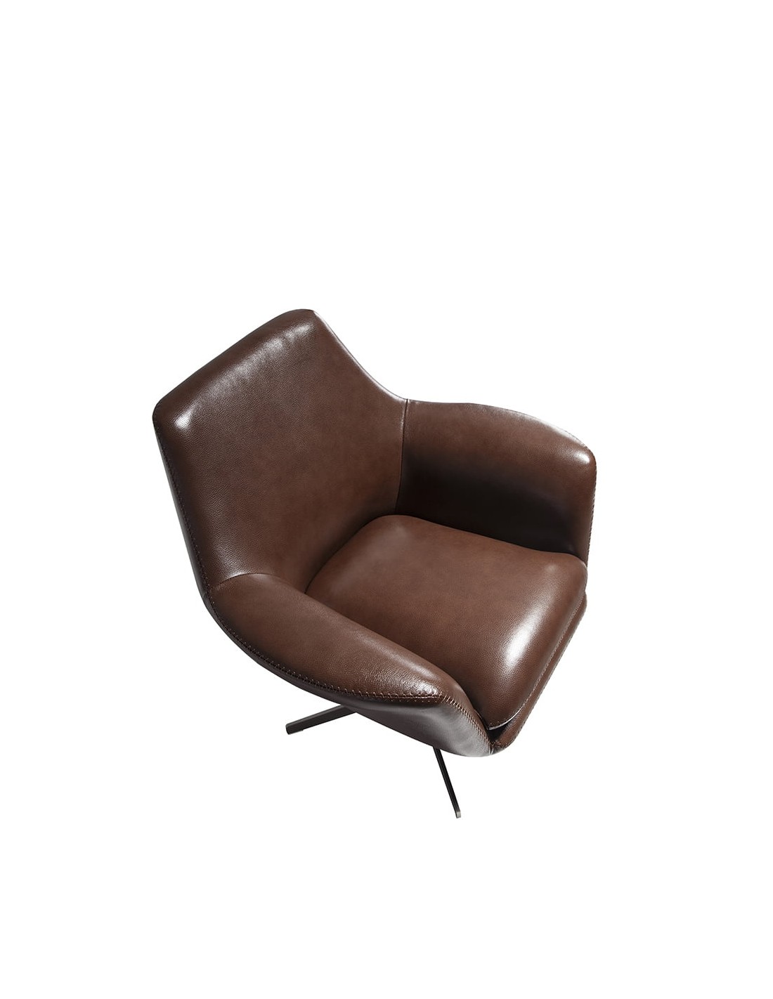 Sillón giratorio piel marrón