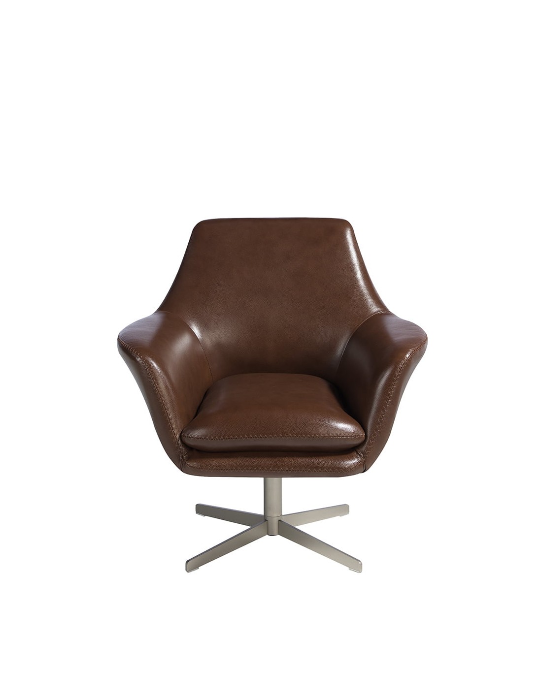 Sillón giratorio piel marrón