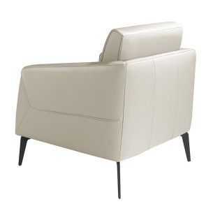 Sillón piel gris taupe 2