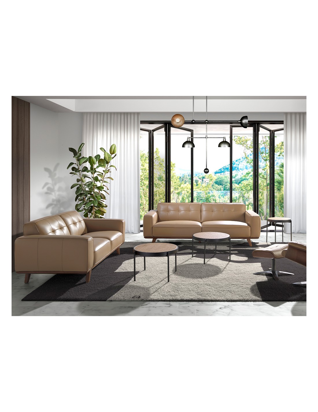 Sofá Chester 2 plazas piel arena