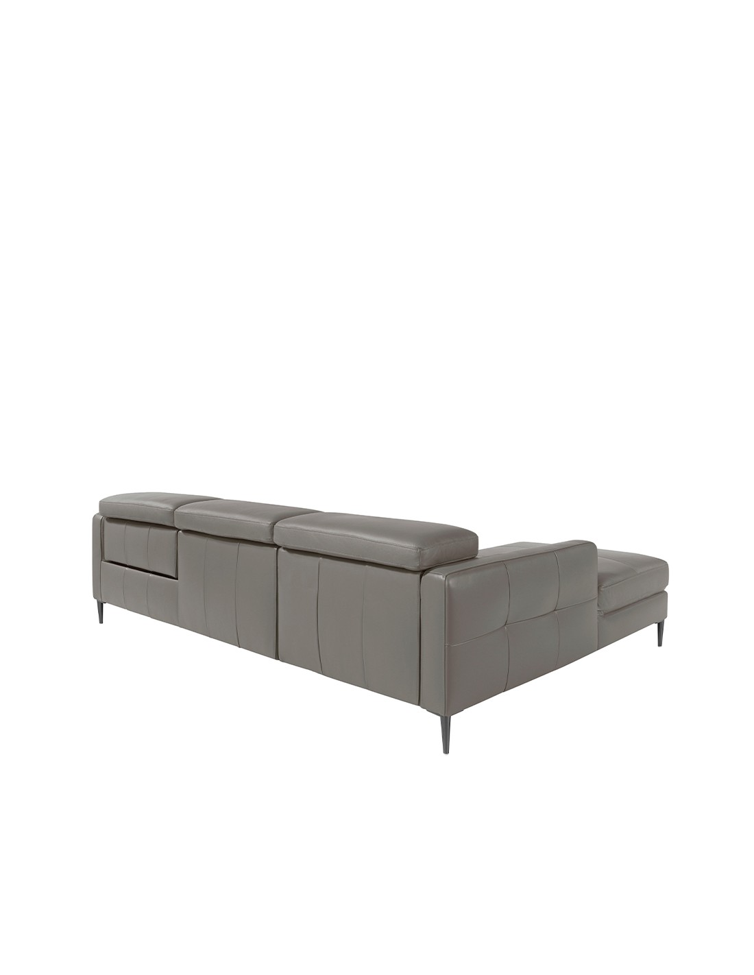 Sofá chaise longue relax izquierda piel gris...