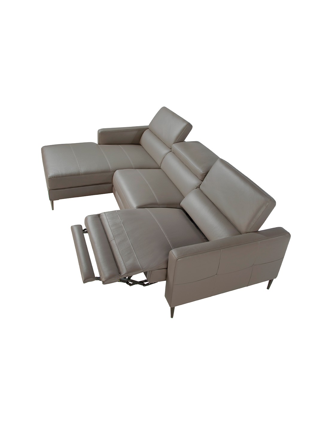 Sofá chaise longue relax izquierda piel gris...