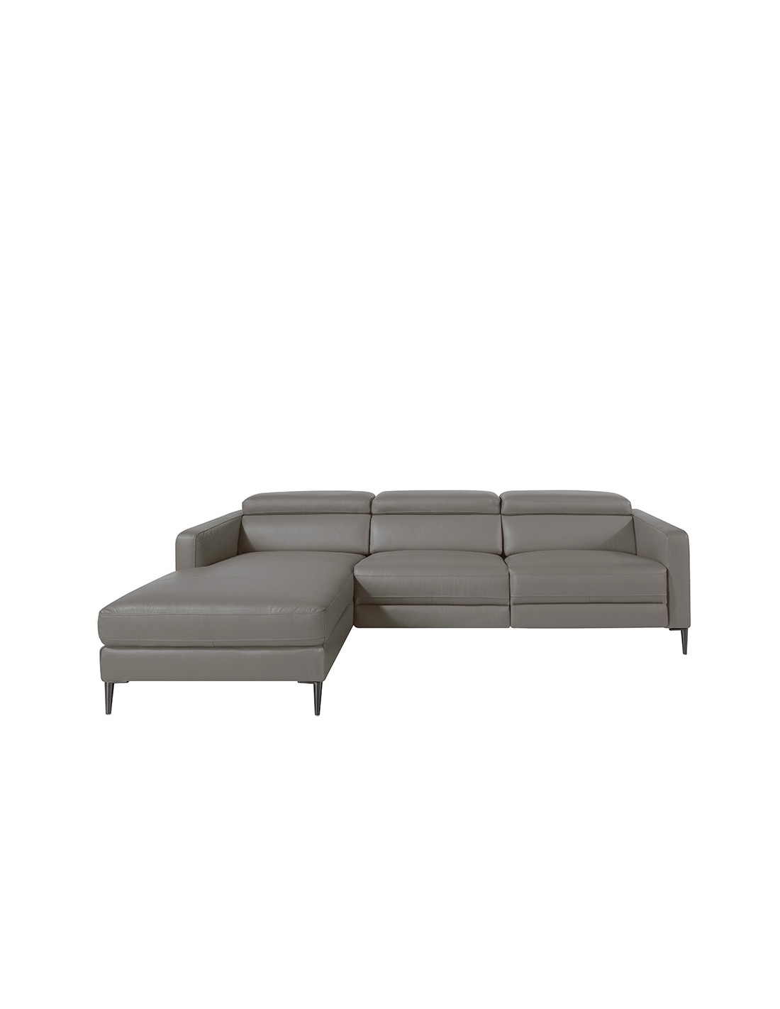 Sofá chaise longue relax izquierda piel gris...