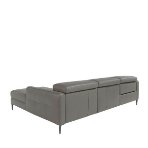Sofá chaise longue relax derecha piel gris oscuro