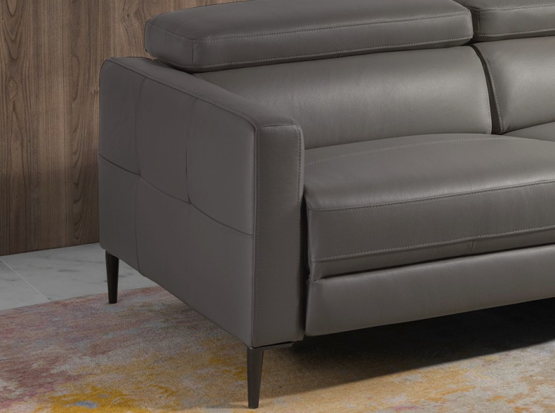 Sofá chaise longue relax derecha piel gris oscuro