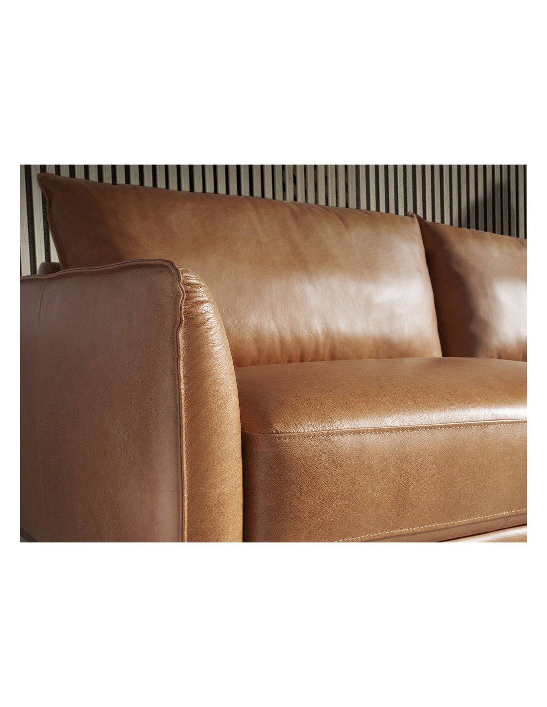 Sofá 2 plazas piel marrón