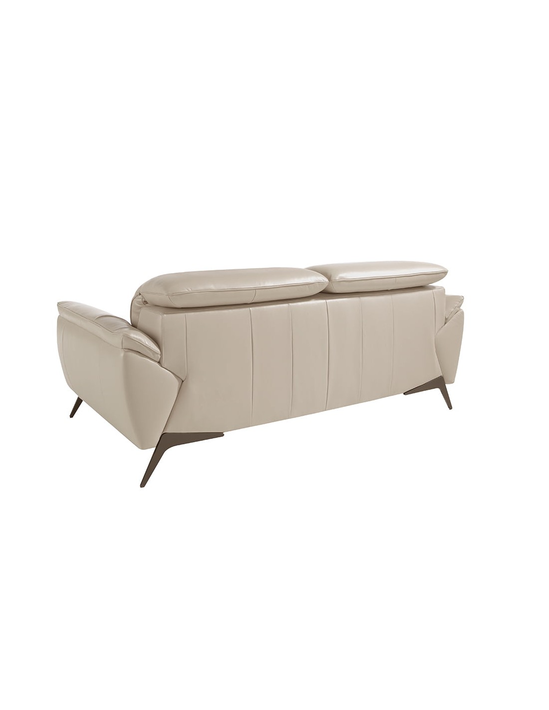 Sofá 2 plazas piel gris taupe