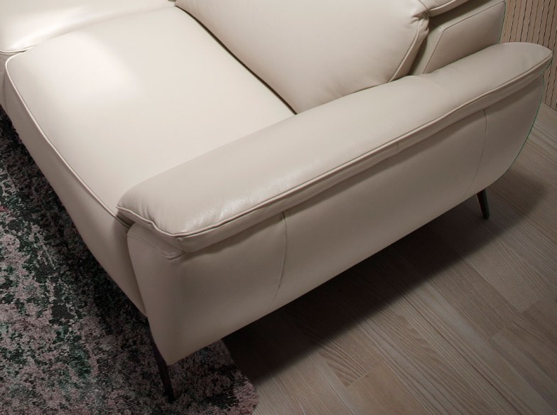 Sofá 2 plazas piel gris taupe