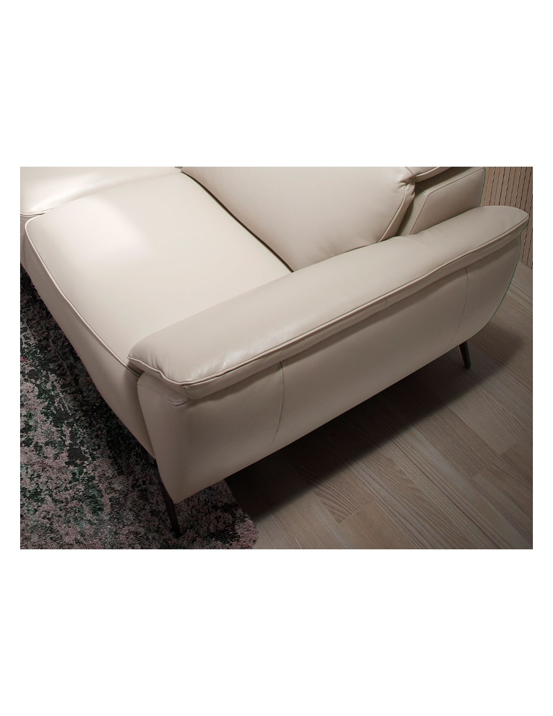 Sofá 2 plazas piel gris taupe