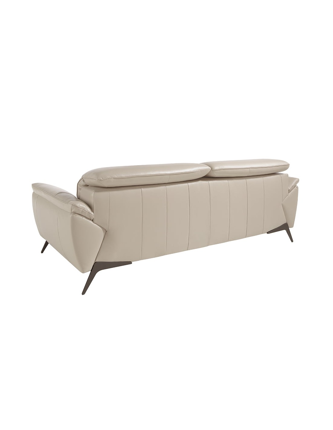 Sofá 3 plazas piel gris taupe