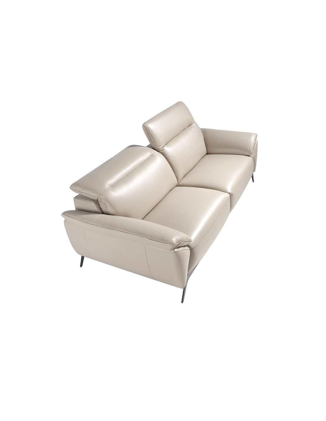 Sofá 3 plazas piel gris taupe