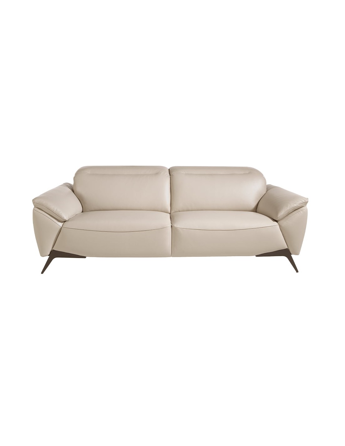 Sofá 3 plazas piel gris taupe
