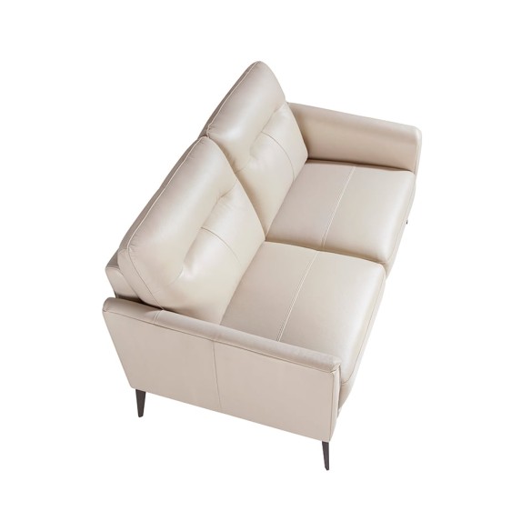 Sofá 2 plazas piel gris taupe