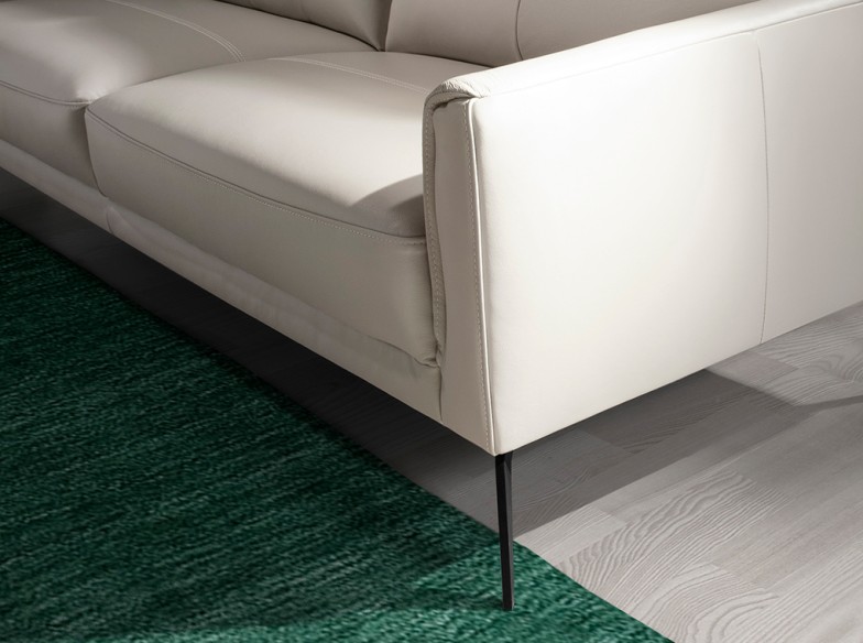 Sofá 2 plazas piel gris taupe