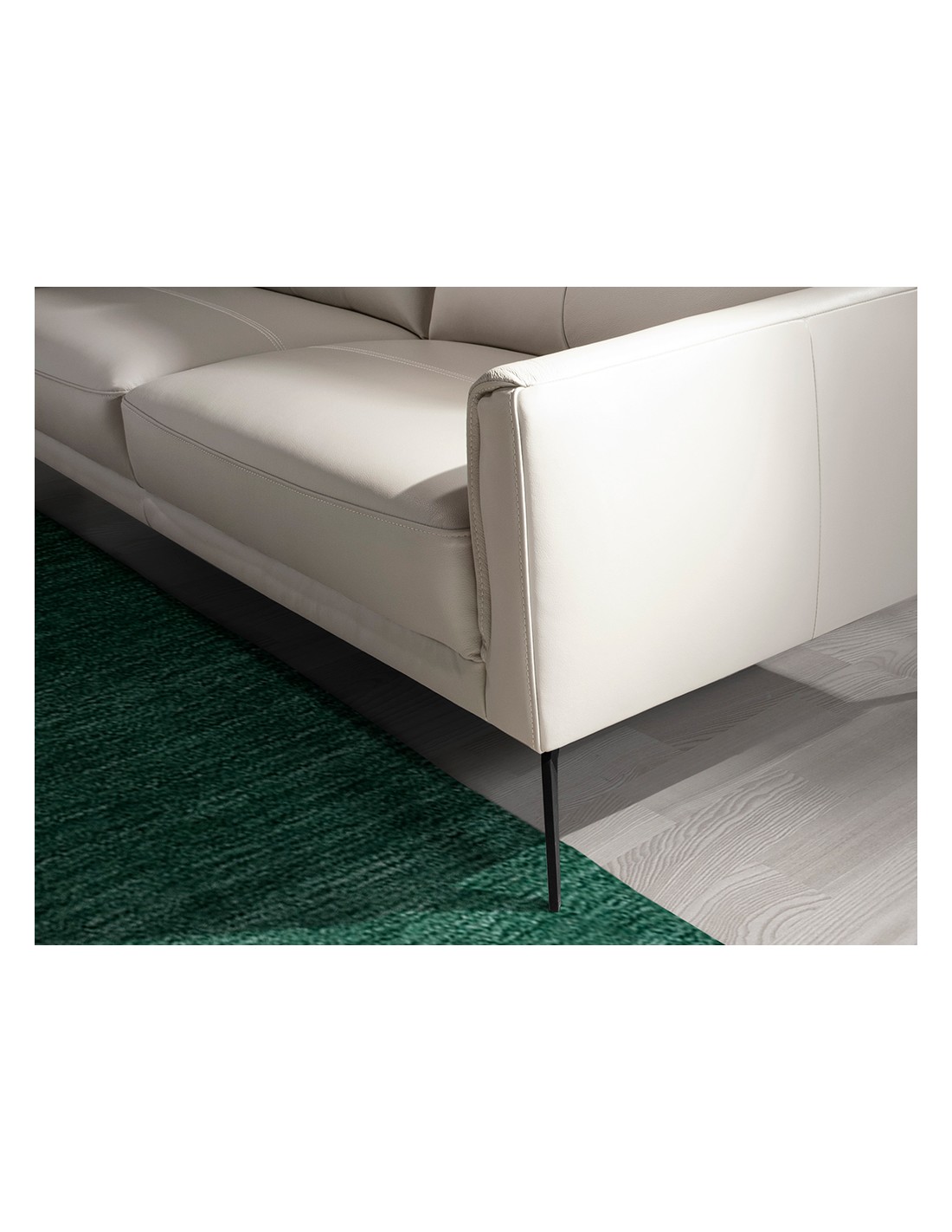 Sofá 2 plazas piel gris taupe