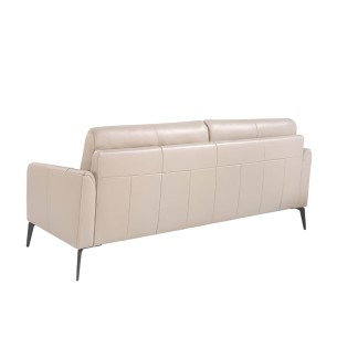 Sofá 3 plazas piel gris taupe 2