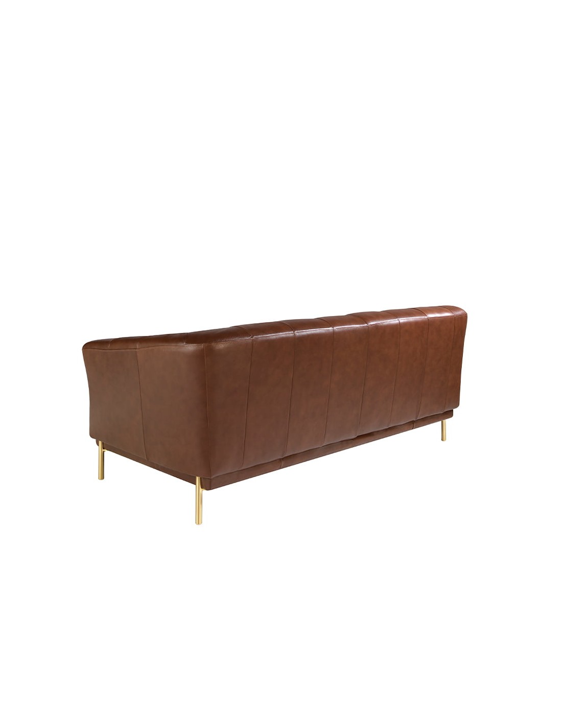 Sofá Chester 2 plazas piel marrón coñac