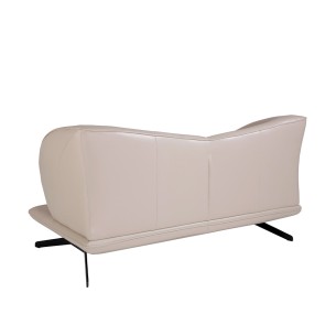 Sofá 2 plazas piel gris taupe 2