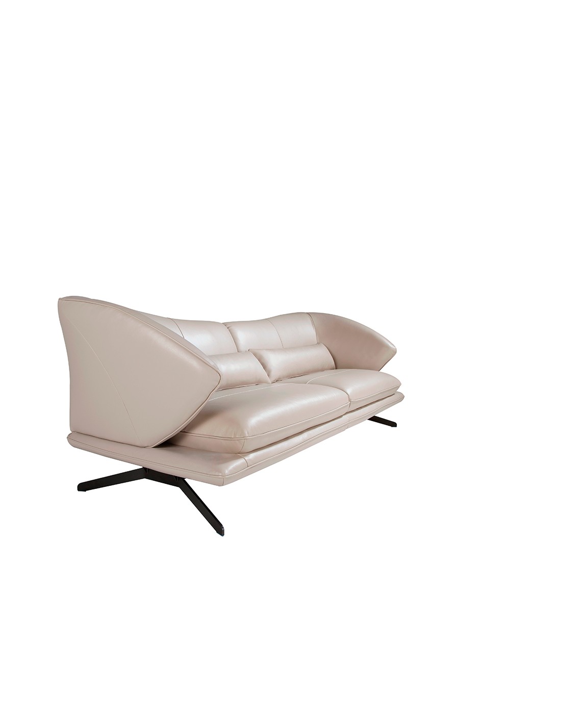 Sofá 3 plazas piel gris taupe