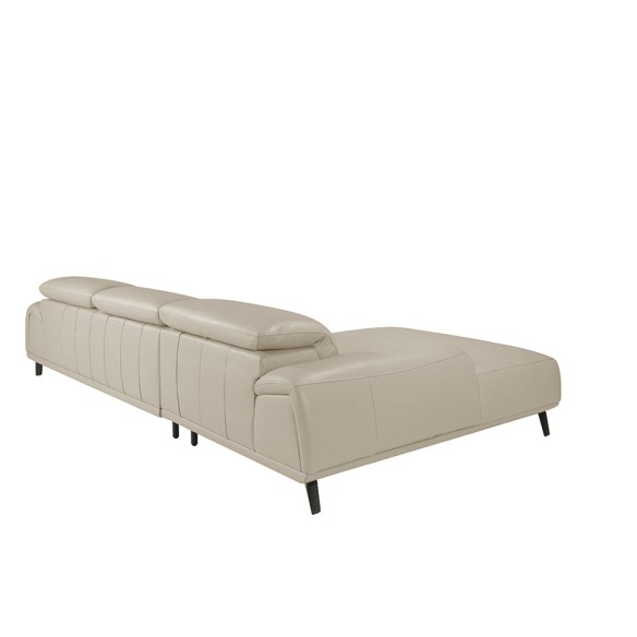 Sofá chaise longue izquierda piel gris taupe
