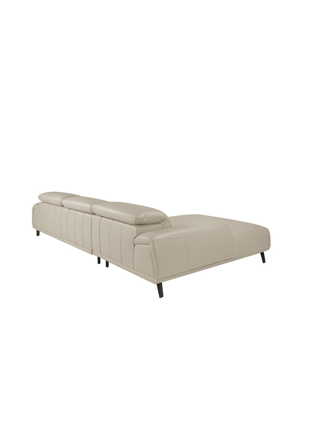 Sofá chaise longue izquierda piel gris taupe
