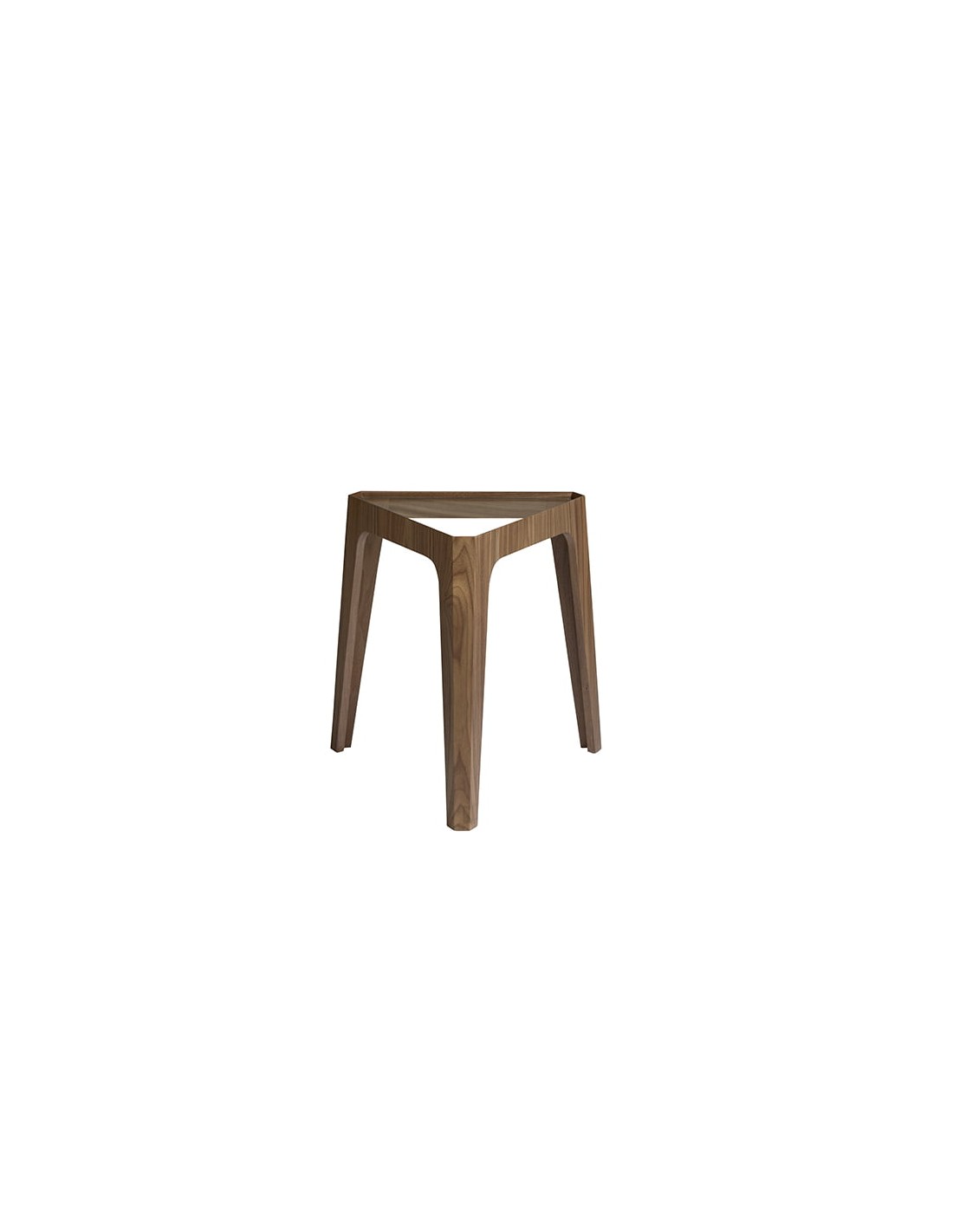 Mesa rincón triangular cristal templado y nogal