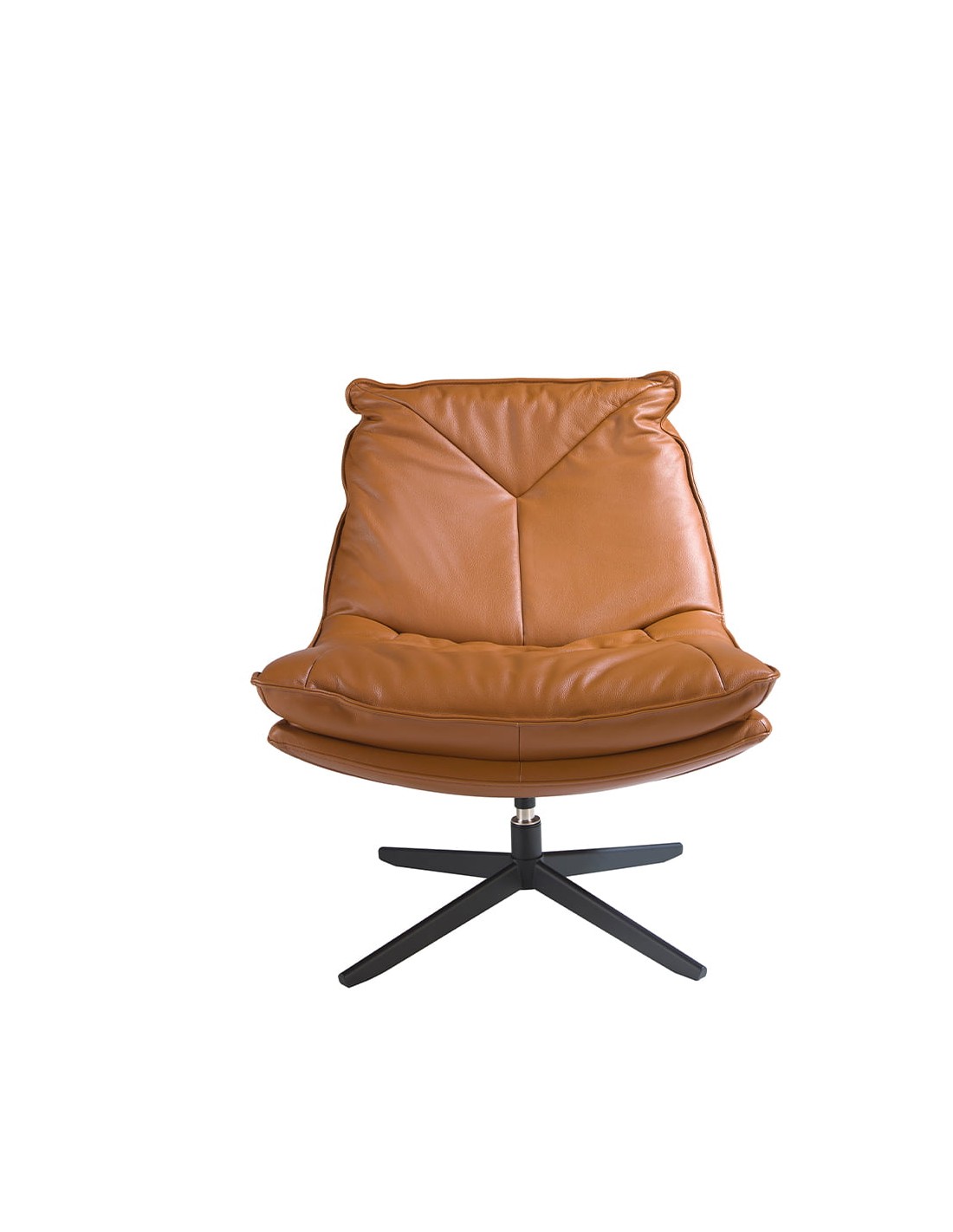 Sillón giratorio piel marrón