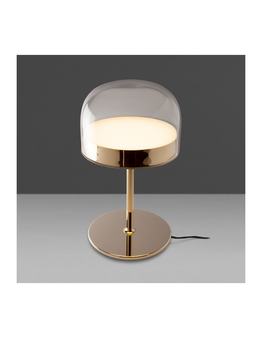 Lámpara de sobremesa en acero y cristal...