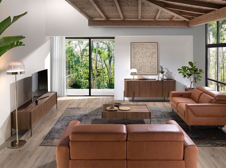 Lámpara de sobremesa en acero y cristal transparente